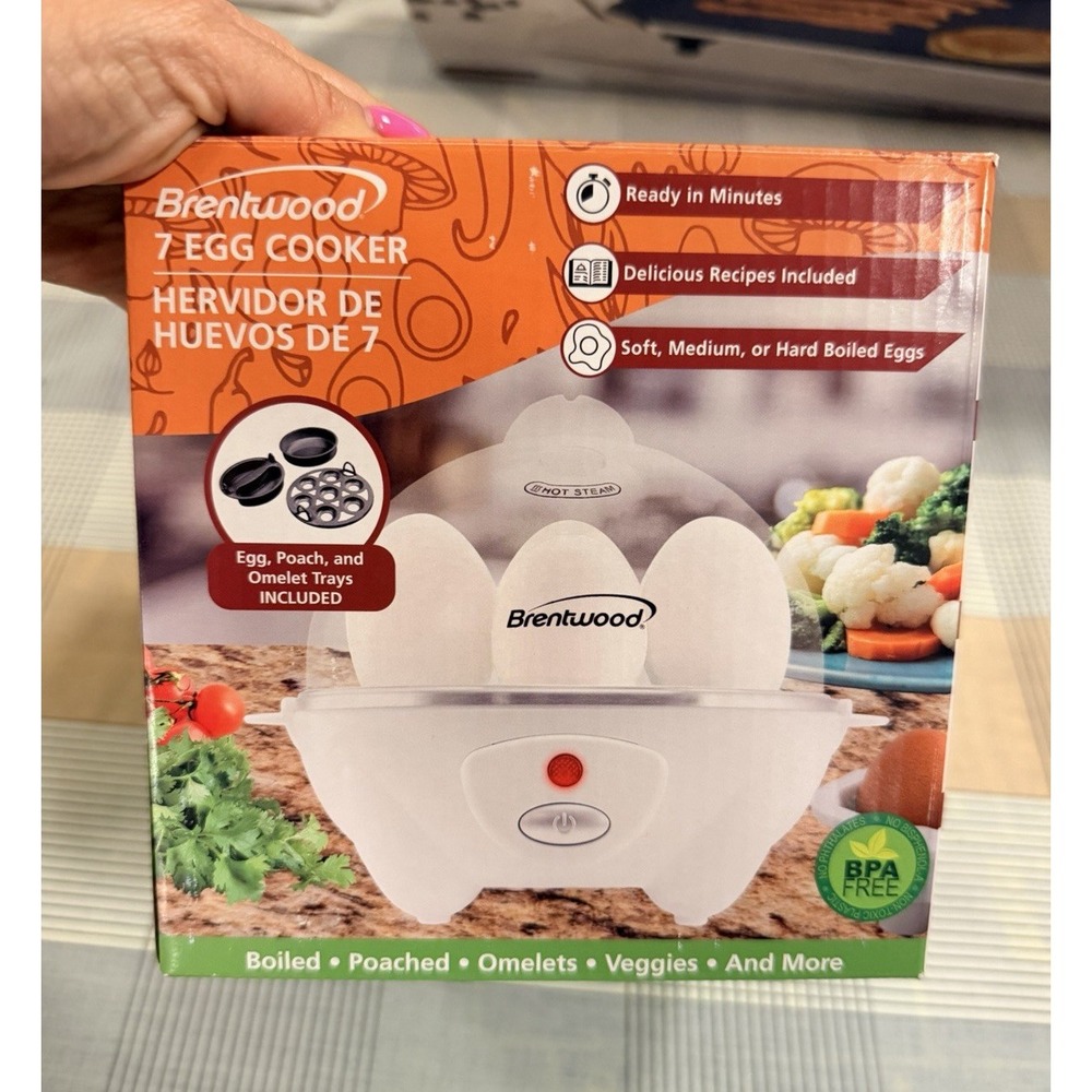 Brentwood TS-1045W 7-Egg Electric Cooker BPA-Free 360W White